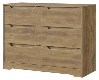 Produktbild von Kommode Sideboard - Schubladenschrank mit 6 Schubladen - Moderne Aufbewahrung für Schlafzimmer Wohnzimmer Flur - Holz - Mehrfarbig