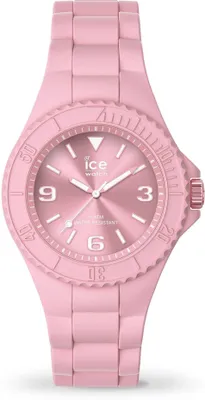 A pink Ice-Watch watch is shown against a white background.