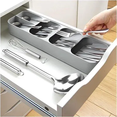 Produktbild von Famanu Bestecklade Besteckorganizer mit 4 Fächern - kompakt