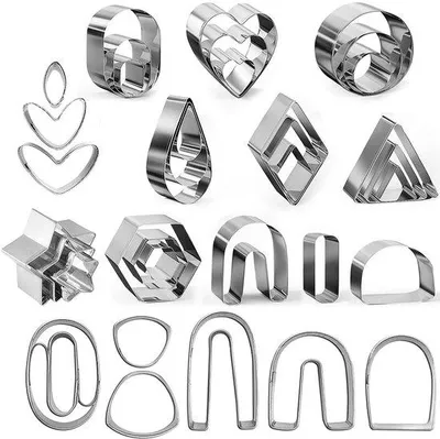 Image de Emporte-pièces en polymère, lot de 36 pièces, en acier inoxydable, kit pour la fabrication de bijoux, outils de bricolage pour gâteaux et bijoux.