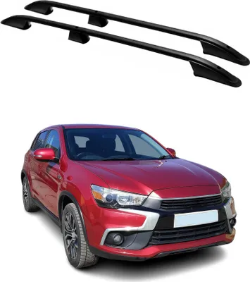 Image de Barres de toit longitudinales pour Mitsubishi Outlander 2010-2019 Alu Noir