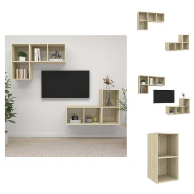 Image de vidaXL Meubles TV muraux 4 pièces chêne Sonoma bois composite - Meubles TV