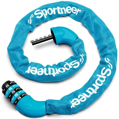 Image de Cadenas de sécurité pour vélo à 5 chiffres, avec chaîne en acier trempé
