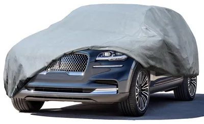 Immagine prodotto di Copertura per auto, adatta a garage, a tre strati, traspirante, per SUV, dimensioni 475x185x178 cm, colore grigio chiaro