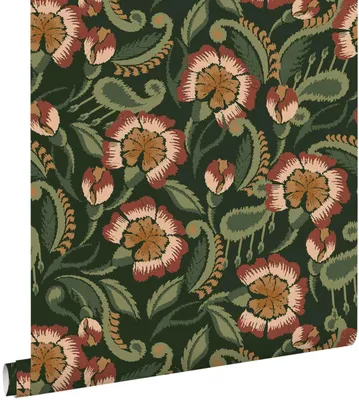 Zdjęcie produktu dla ESTAhome Tapeta kwiaty zielonymIczerwonym 50 x 900 cm