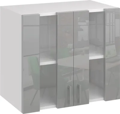 Produktbild von Roe Furniture | Küchenhängeschrank 80 cm - Grau – Glanzgrau - Küchenhängeschränke - Küchenzeilen - Küchen Hängeschrank - Küche - G0802DS1