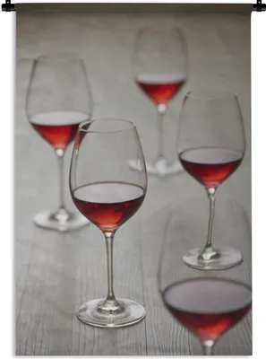 Produktbild von MuchoWow® Wandteppich Wandbehang Fünf gute Gläser Rotwein 120x180 cm Tapisserie Dekoration Wandtuch - Schlafzimmer - Dekorationen für das Haus