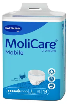 Image de Hartmann Molicare Mobile 6 gouttes Large - 4 paquets de 14 protections