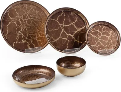 Zdjęcie produktu dla Dekoracyjna patera szklana SUZI 33x2 cm złota