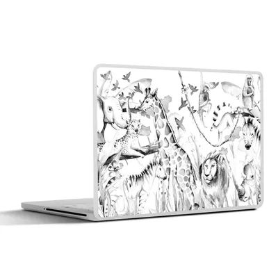 Produktbild von MuchoWow® Laptop Aufkleber Sticker Cover Aquarelle - Tiere - Dschungel - Jungen - Mädchen - Kinder - Kinder 30x21 cm - Sticker für Laptop - Selbstklebend