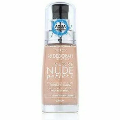 Obrázek produktu pro Deborah Milano 24ore Nude Perfect Foundation, Pumpovacíc lahvička, Tekutina, Univerzální pleť, Hydratující, Neutrální, Apricot