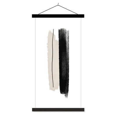 Produktbild von MuchoWow® Textilposter Linie - Gestaltung - Pastell 60x120 cm mit schwarzem Rahmen - Magnete