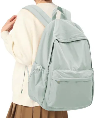 Image de Sac à dos d'école léger pour adolescents, vert clair, 14 pouces