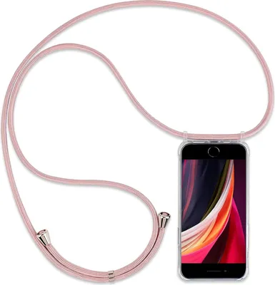 Image de Coque pour Apple iPhone 7/8/SE 2020/2022 Coque souple transparente rose Lanière