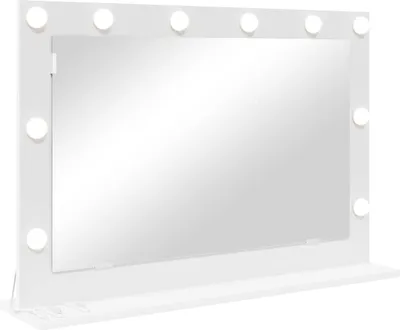 Produktbild von vidaXL Waschtischspiegel Weiß 80 x 15 x 18 cm Glas und furniertes Holz