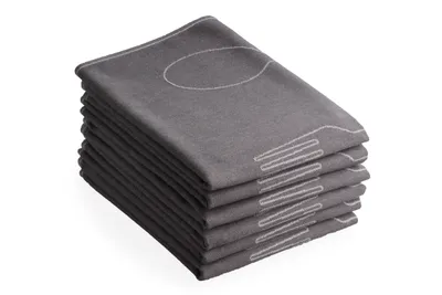 Produktbild von DoubleDry Geschirrtücher Baumwolle - 6-teilig - 50x70cm - Hochwertige Geschirrhandtücher - Besteck, Grau