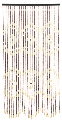Obrázok produktu pre Drevená záclona z korálikov – paraván/dverová záclona – ručne vyrobená – 90 x 175 cm – štýl boho – ochrana pred zrakmi – hnedá