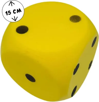 Immagine prodotto di Cubo di schiuma XXL giallo 15 cm - Morbido cubo oculare per divertirsi in casa e all'aperto - Giocattolo da lancio adatto ai bambini