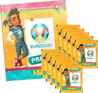 Produktbild von Panini - EURO 2020 Preview - INTERNATIONALE AUSGABE - Sammelsticker - 1 Album + 10 Tüten
