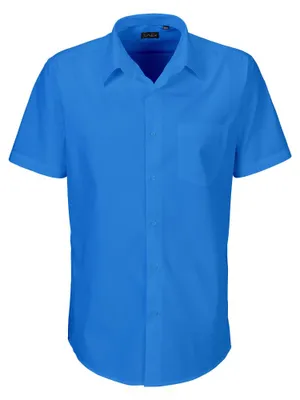 Produktbild von Herren Hemd halbarm, royal blue, Größe 45/46 : 46 : royal blue : 60% Baumwolle 40% Polyester