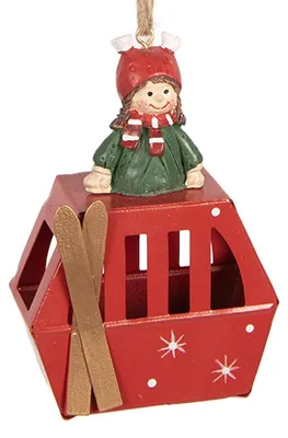 Immagine prodotto di Clayre & Eef Ciondolo natalizio 7x3x10 cm Rosso Plastica