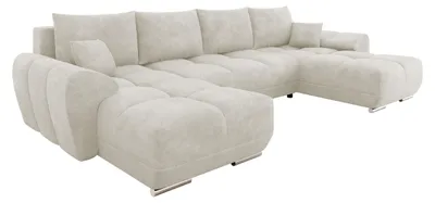 Produktbild von MIRJAN24 Ecksofa Logo U mit Bettkasten und Schlaffunktion, Seite universal, Rückenlehne in Form beweglicher Kissen (Farbe: Lumo 55)