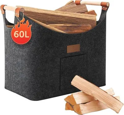 Produktbild von Famanu XXL Holzkorb für Brennholz - Großer Holzkorb aus extra dickem Filz