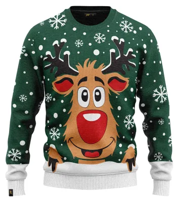 Productafbeelding van Bad Sweater - Rudolf - Groen - L