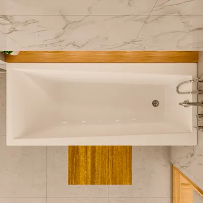 Image de ECOLAM Baignoire rectangle acrylique LINDA 170x75 cm | garniture de vidage automatique | pieds + silicone