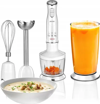 Produktbild von Stabmixer tragbares Set stark weiß MPM MBL-43