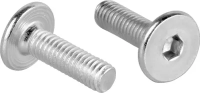Zdjęcie produktu dla Śruby z łbem płaskim M6 Śruby meblowe Złącza meblowe 20mm typ KF z gniazdem sześciokątnym ISK 4mm - 10 sztuk