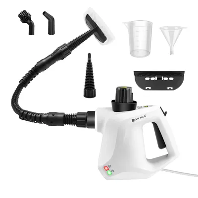 Produktbild von Dampfreiniger 400 ml, 100–110 °C, 2,6–3,2 bar, Handgerät mit Kindersicherung & Multifunktionsdüsen für Haushalt & Auto