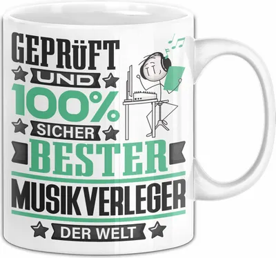 Produktbild von Musikverleger Geschenk Lustiger Spruch für Musikverleger Geschenkidee Bester Musikverleger Der Welt (Weiß)