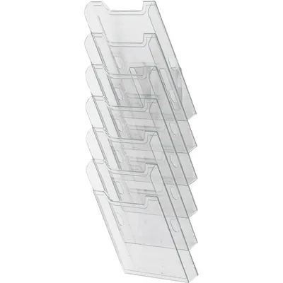 Immagine prodotto di Exacompta Espositore da parete a 6 scomparti A4 trasparente verticale, pronto all'uso