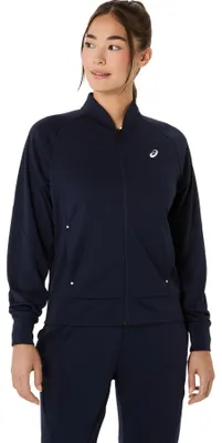 Image de Veste de sport ASICS COURT WARM UP pour femmes, couleur bleu nuit, taille S