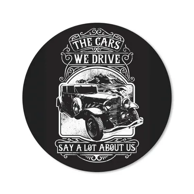 Produktbild von MuchoWow® Mauspad Mousepad Mancave - Auto - Retro - Schwarz - Weiß 20x20 cm - Mousepads - Maus Mat - Pad - Mausunterlage - Schreibtischmatte