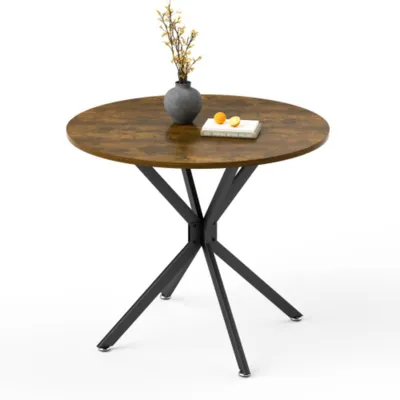 Produktbild von Runder Esstisch,platzsparender Küchentisch mit stabilen Metallbeinen,für Esszimmer 90 cm