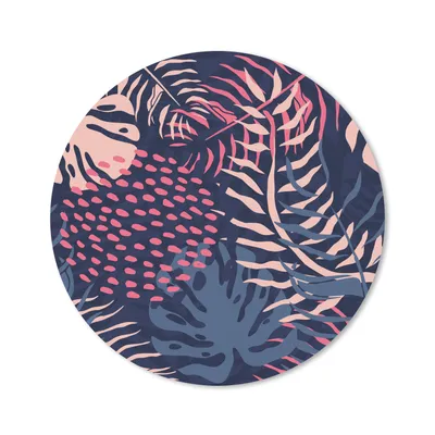 Produktbild von MuchoWow® Mauspad Mousepad Blätter - Tropisch - Muster - Mädchen - Kinder - Rosa - Mädchen 50x50 cm - Mousepads - Maus Mat - Pad - Mausunterlage - Vinyl