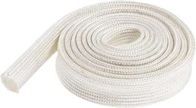 Productafbeelding van Glasvezelhuls Isolatie - Hoge temperatuur buis - Kabel organiseren - Hittebestendig materiaal - 8 mm binnendiameter - Wit