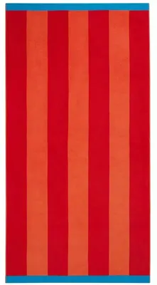 Immagine prodotto di Asciugamano da spiaggia grande, a righe, rosso, dimensioni 91x172 cm
