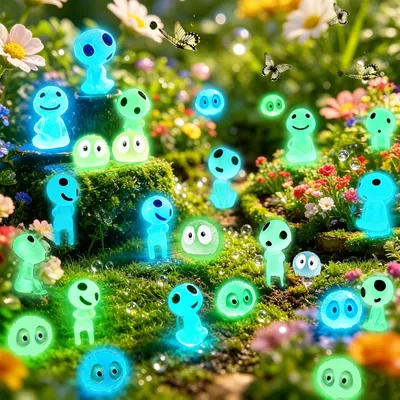 40 Mini Baumelfen Figuren, leuchtend, Harz, für Garten & Zuhause
