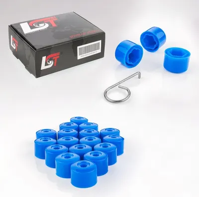Produktbild von 20x Radschrauben Kappen Radschraubenkappen Set 17mm blau für VW SEAT SKODA