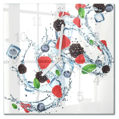 Produktbild von Tulup Glasuhr Wanduhr Küchenuhr Echt-Glas 30x30 cm Modern Dekorativ Geräuschlos Weiße Zeiger - Fruchteiscreme