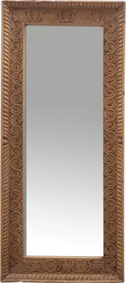 Produktbild von Standspiegel Aamina – Handgeschnitzter Spiegel aus Mangoholz 158x68 cm