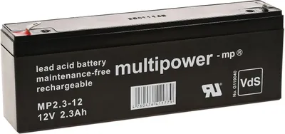 Image de Powery Batterie au plomb (multipower ) MP2,3-12 remplace MP2,2-12 Vds