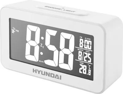 Produktbild von Hyundai AC 321 W Digitaler Funkwecker, weiß, batteriebetrieben, Thermometer, Snooze