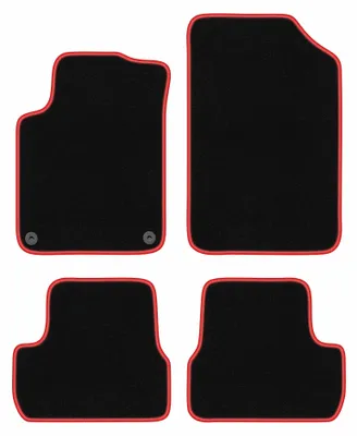 Immagine prodotto di Tappetini in moquette per Citroen DS3 2015- (cabrio) – set 4 pezzi, nero/rosso, su misura – Wielganizator CARLUX