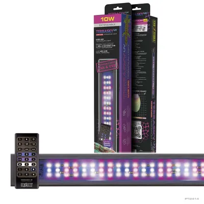 Productafbeelding van Exo Terra TerraSky UV UVB LED terrarium verlichting zwart 38–61 cm | 10 W | instelbaar UVA | UVB | timer | IP54