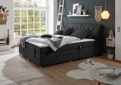 Produktbild von Carpino 180x200 cm Boxspringbett mit Motor Anthrazit, Ausführung:Variante 4