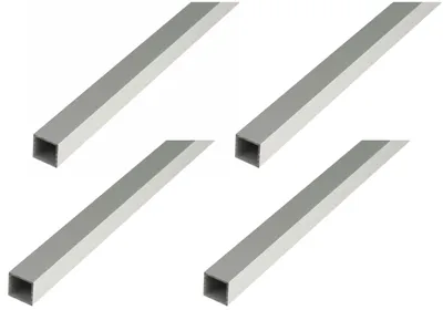 Produktbild von Alberts 4 x Vierkantrohr, Aluminium, 15 x 15 x 1 mm, Länge 2 m, silberfarbig eloxiert